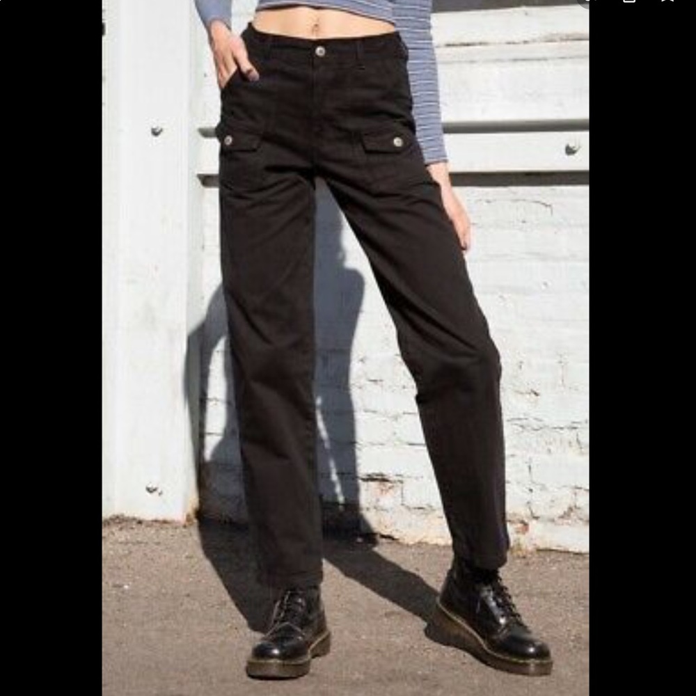 Brandy Melville high rise black cotton Layla pants